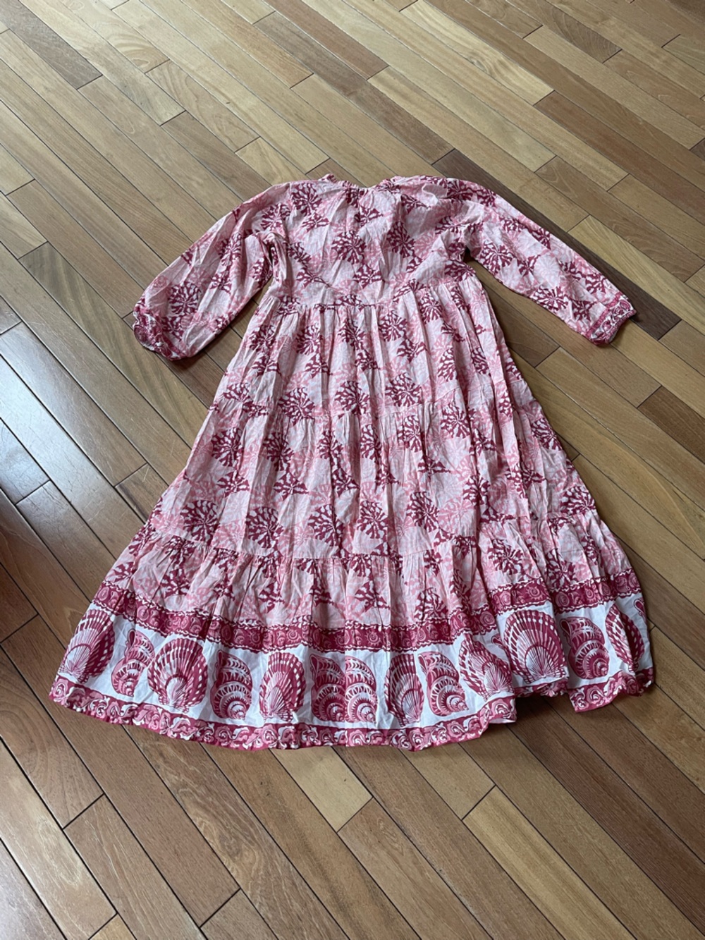 Tuckernuck Nautilus Print Long Sleeve Salty Paloma Caftan Boho Dress Pink XS NWT - Picture 3 of 16